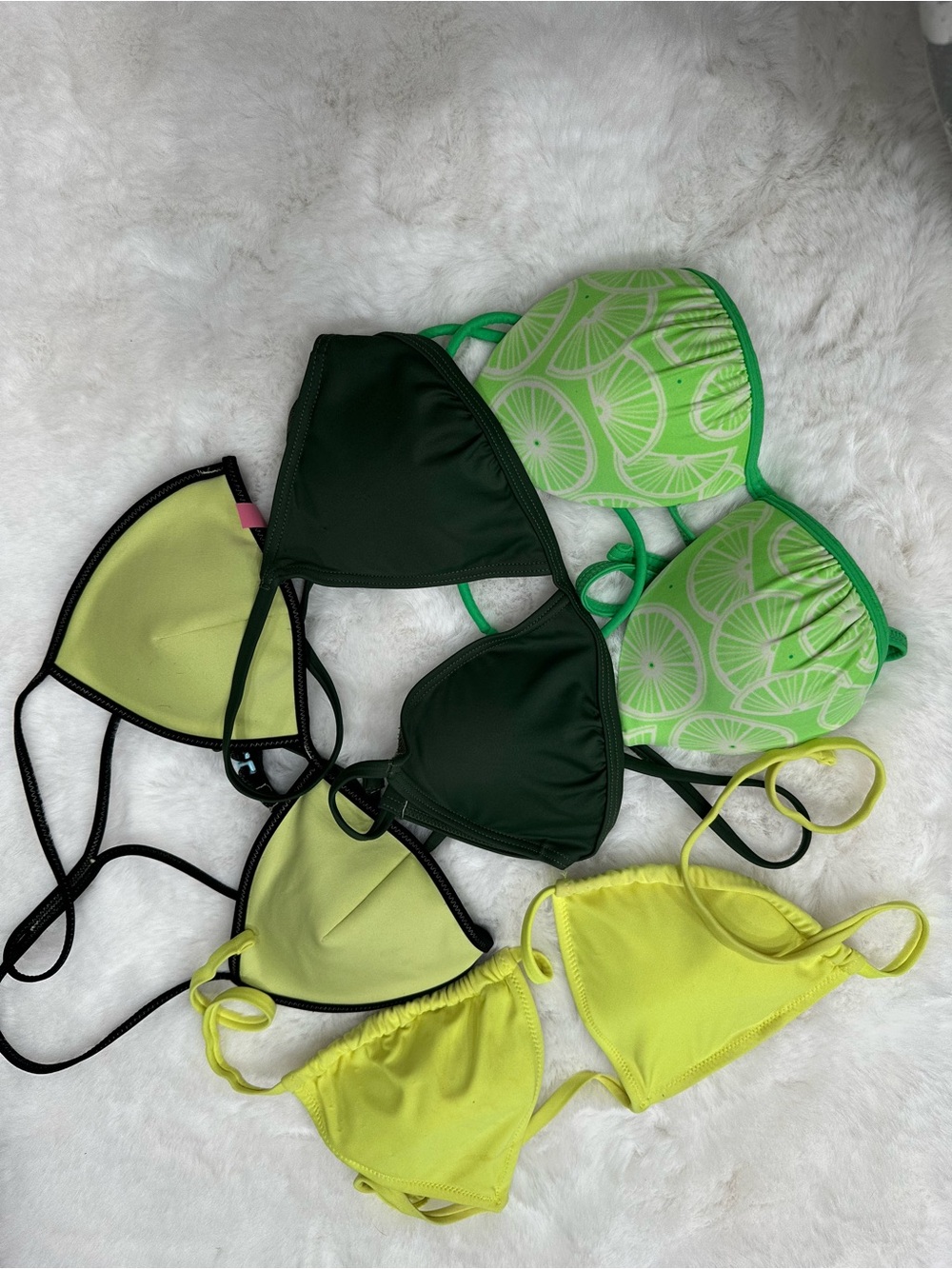 Women’s Lime & Green Mixed Bikini Tops and Bottoms